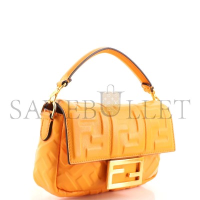 FENDI BAGUETTE NM BAG ZUCCA EMBOSSED LEATHER MINI  (18*13*5cm)